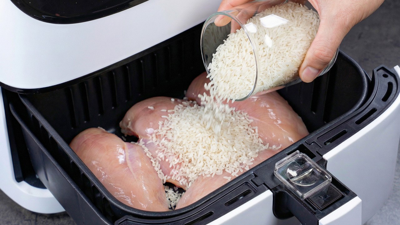I Didn’t Expect Chicken & Rice to Turn Out Like This in an Air Fryer 😳