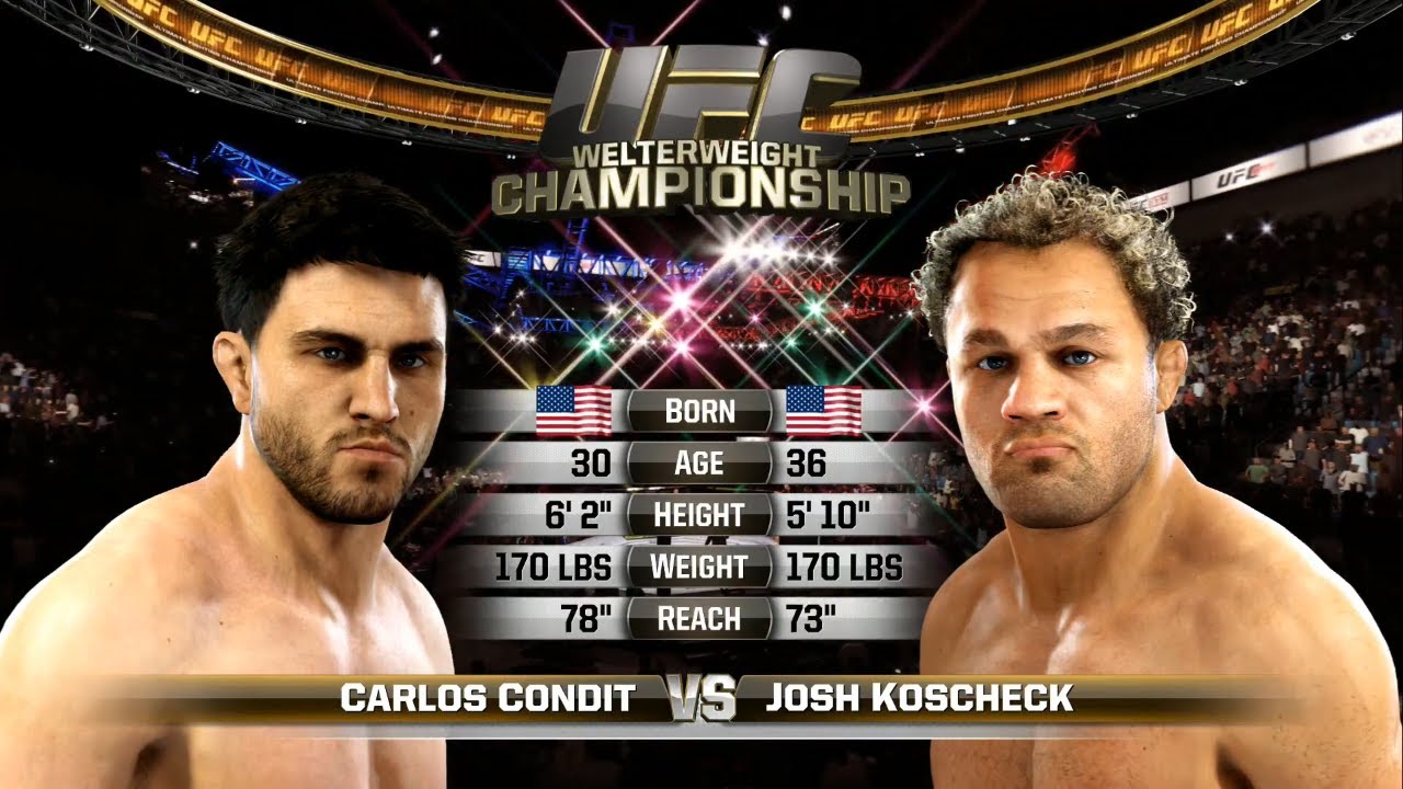 UFC 1 Gameplay Carlos Condit vs Josh Koscheck