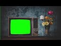 Green screen retro old tv