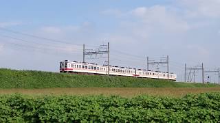 【東武】栗橋の築堤を行く4両の列車【日光線】