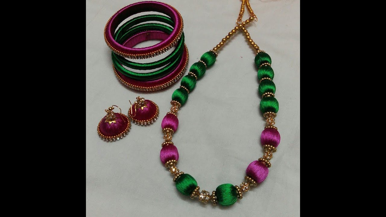 latest handmade thread pendents and earrings - YouTube