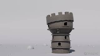 Houdini - procedural tower animated