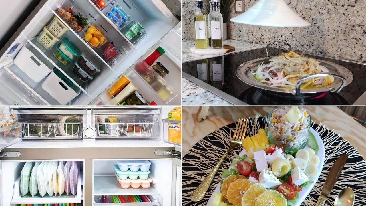 يوم في بيت منظم | منظمات لتنظيم التلاجة والمجمد | فيديو تحفيزي لتنظيف المطبخ | غداء مع سلطة مميزة