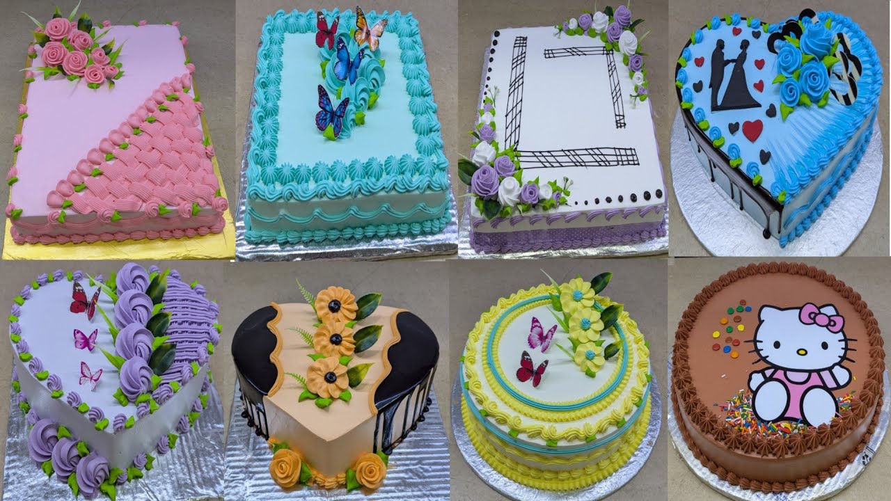 New Square And Deferent Sheaps Decorate Design Cake Video Beautiful Flower Design Ideas Birthdaycak