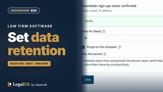 DPDP Act Data Retention for Law Firms: Keep-For Periods & Purge Preview | LegalOS Dashboard #23