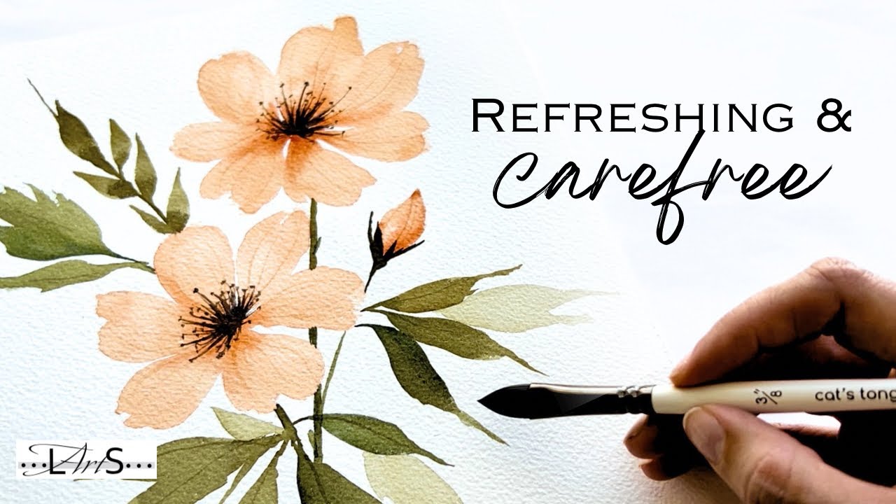 No Muss, No Fuss! 🤩 Painting Just for FUN! Simple, Easy, & Beautiful Watercolor Flower Tutorial