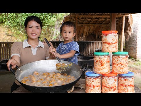 Recipe for Delicious and Appealing Pumpkin and Pickled Bamboo Shoot Dessert to Sell at the Market.