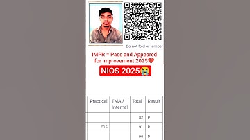 NIOS RESULT OUT 2025 | NIOS APRIL EXAM Result Check | kriscapeducation | #shorts #result#nios#result