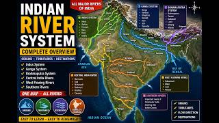 All Major Rivers of India Explained with Tributaries &amp; Destinations #exam #lekhpal #sarkarinaukarigk