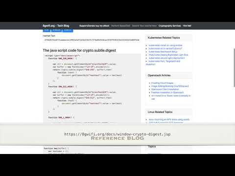 web crypto tutorial digest hashing example
