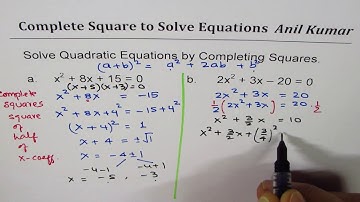 How to Complete Squares to Solve Quadratic Equations Standard to Vertex Form Application
