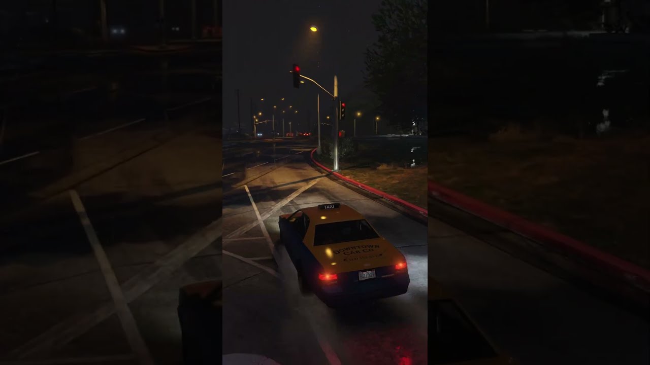 GTA V - Rainy Night Taxi Drive into Sunrise 🌧️🌇