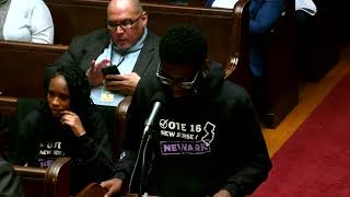 Nathaniel Esubonteng, 16, Newark student & Gem Project Fellow, Testifies to Lower Voting Age to 16.
