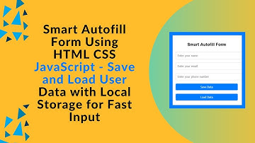 Smart Autofill Form with HTML, CSS, and JavaScript | Step-by-Step Guide 📝✨