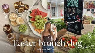 EASTER BRUNCH VLOG | gluten free hot cross buns, organic markets, full recipes