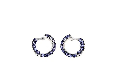 Colleen Lopez 4.52ctw Tanzanite Bypass Hoop Earrings