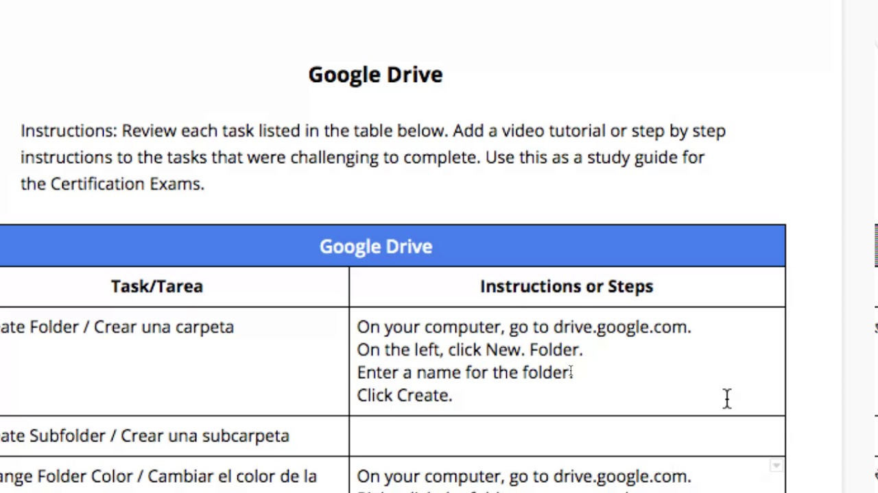 Google Drive Instructions