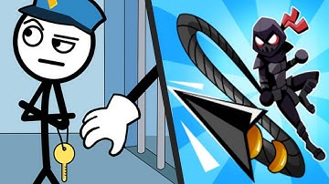 THIEF PUZZLE vs STICKMAN TELEPORT MASTER - All levels New UPDATE Satisfying Double Mobile Games ios