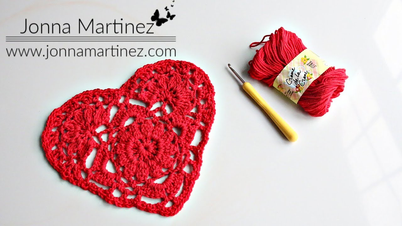 HOW TO CROCHET A DOILY HEART Lace heart ️ YouTube