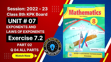 Class 8th math Exercise 7.2 Part 2 Q 04 Chapter 7 Exponents and Laws of Exponents