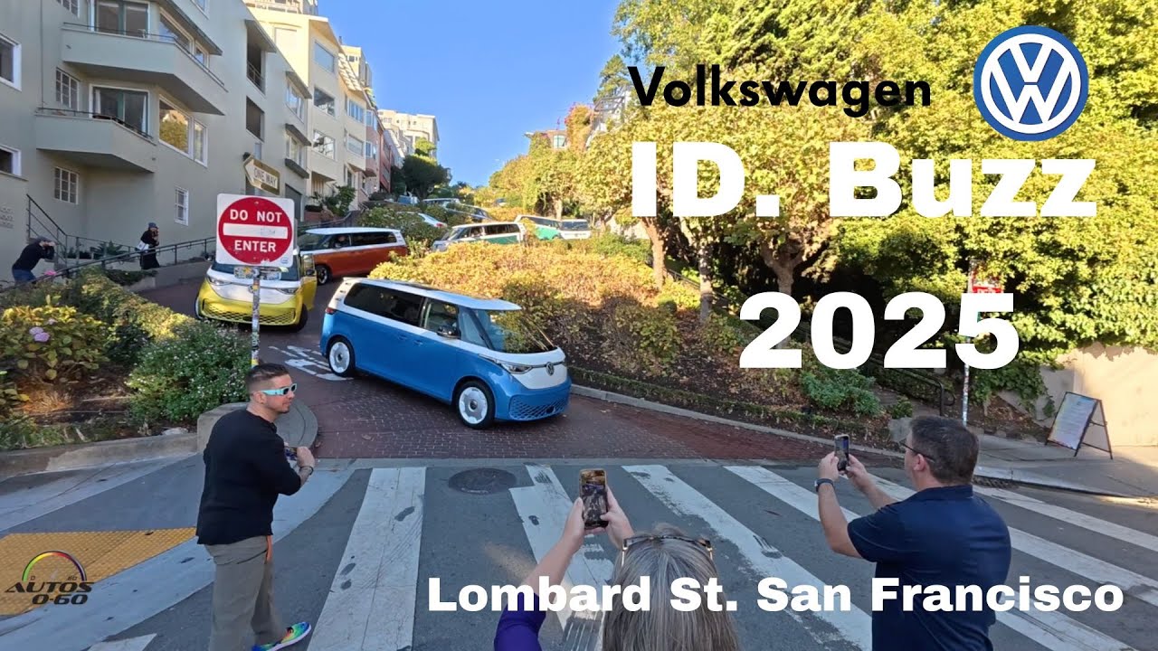 Volkswagen ID. Buzz 2025 bloqueó Lombard Street, San Francisco