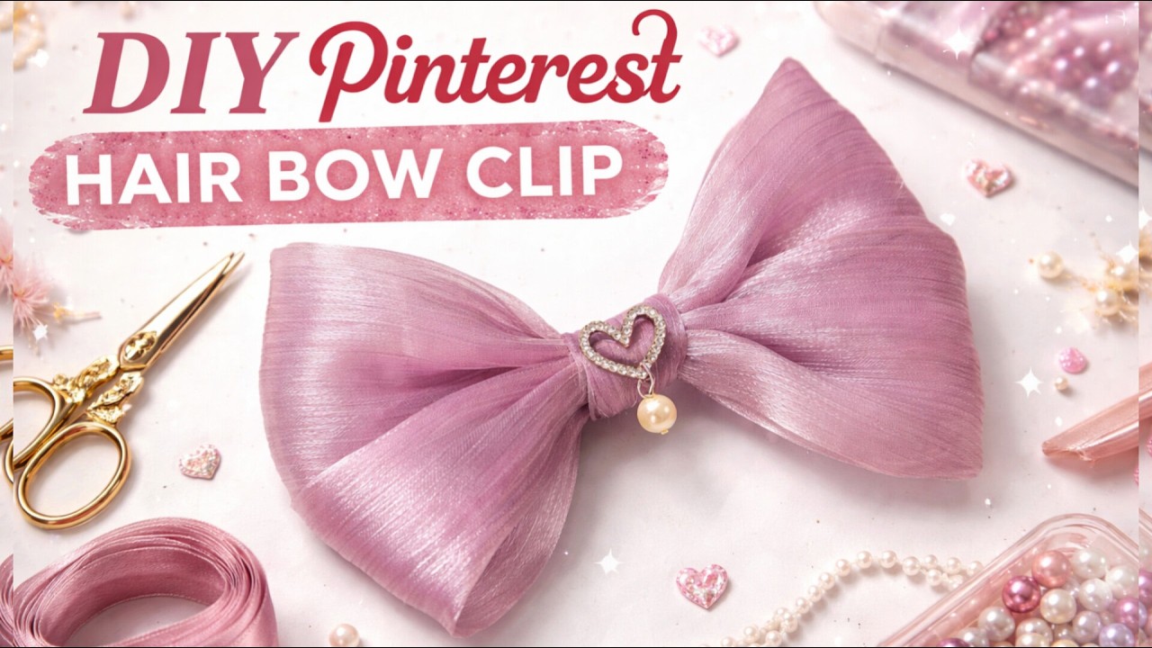 How to Make Hair Bow Clip at Home 💗 | Easy DIY Hair Accessories Tutorial for Beginners