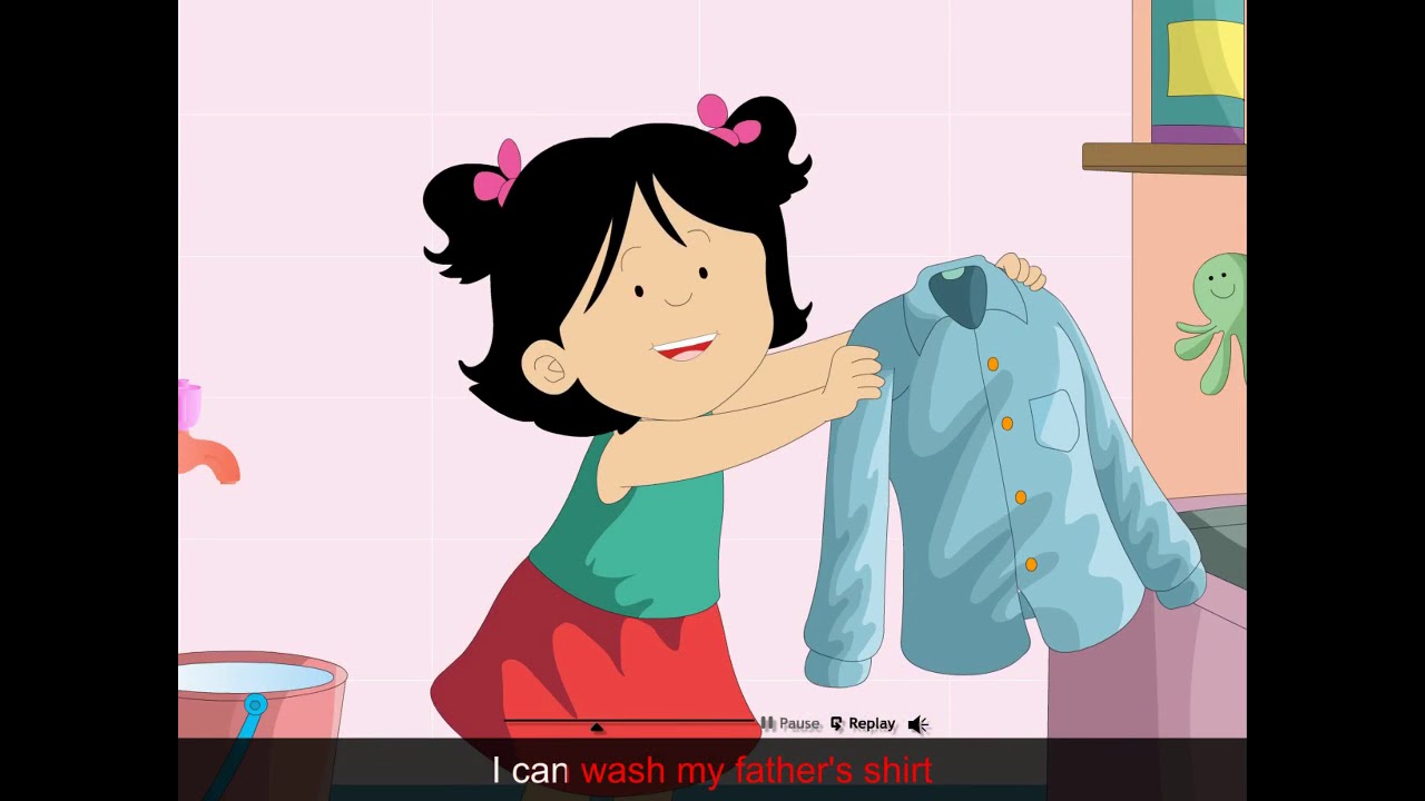 Can You Wash Your Father's Shirt I English Nursery Rhymes Kids Songs