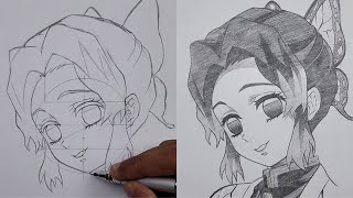 How to Draw Shinobu Kochou with ease ! | Demon slayer | ss_art1