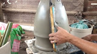 Vaso vietnamita. como fazer vaso grande de cimento. vaso vietnamita. cement craft ideas