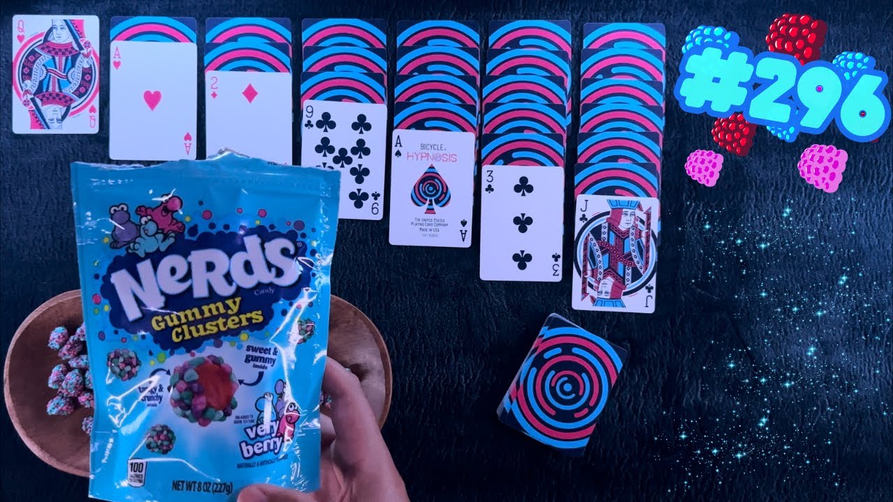 Crunchy & Chewy Nerds & The Hypnosis Deck ~ ASMR Candy & Solitaire #296