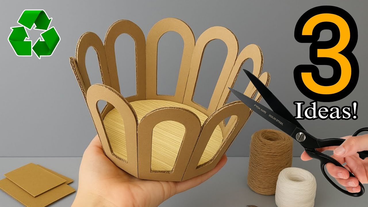 You Won’t Believe These 3 Cardboard Basket Ideas 😍 | Easy Recycling Crafts ♻️