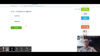 IXL C.6 8th grade math Integer multiplication and division rules XLP