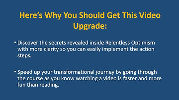 Relentless Optimism Course (Audios & Videos)