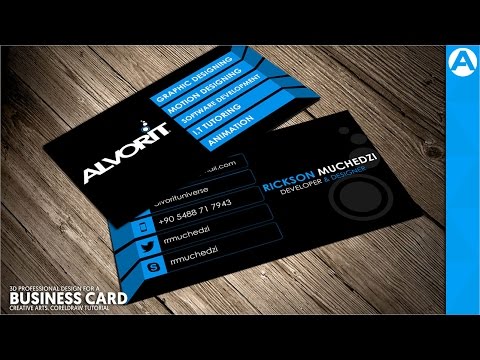 วิธีออกแบบ Professional Business  Card Design นามบัตร (Blue 3D Project) ในโปรแกรม CorelDraw