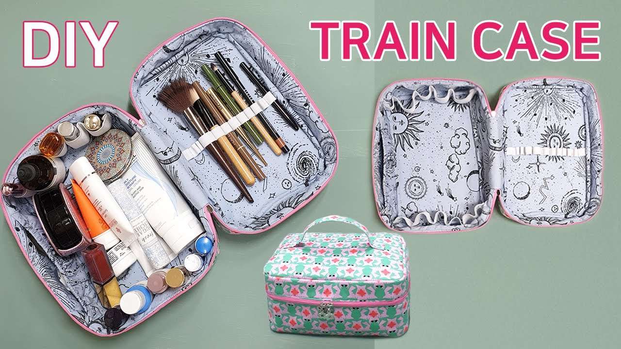 DIY Train Case/Travel Cosmetic Pouch Tutorial/여행용 화장품케이스 만들기/Reise