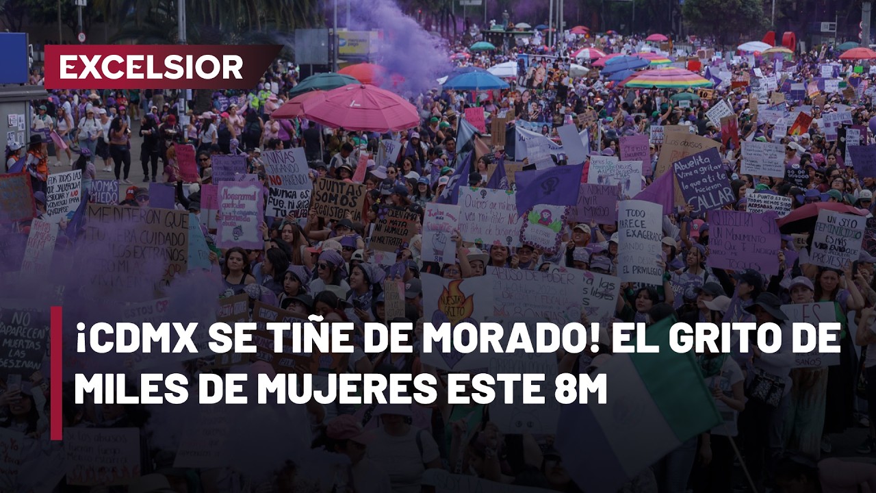 Miles de mujeres marchan en la CDMX este 8M para exigir justicia - YouTube