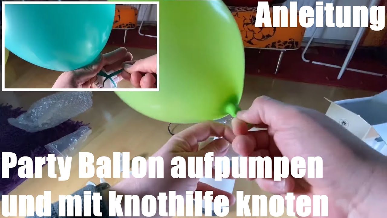 Wo Bleibt Eigentlich Die Luft Beim Zerplatzen Eines Luftballons Party Ballon aufpumpen und mit knothilfe knoten - Luftballon Knot