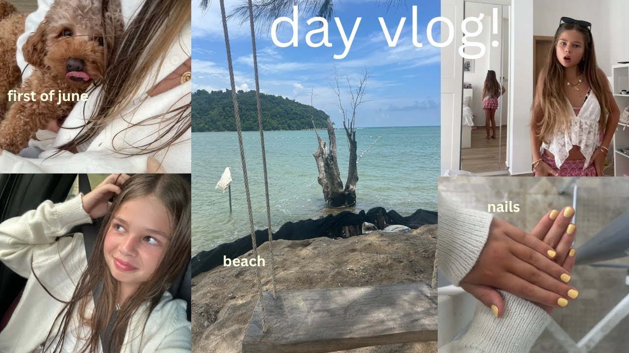 day vlog! 👙💐| first of june | beach | new nails |