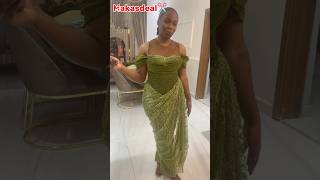 Lace placement and draping on Corset Asoebi dress 2024