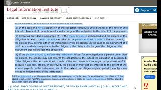 U.C.C. - ARTICLE 3 PART 3. ENFORCEMENT OF INSTRUMENTS Continued