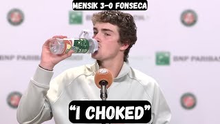Joao Fonseca Post Match Press Conference after being ELIMINATED - Mensik vs Fonseca - French Open