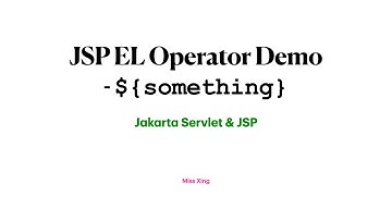 JSP EL Operator Demo - ${something}