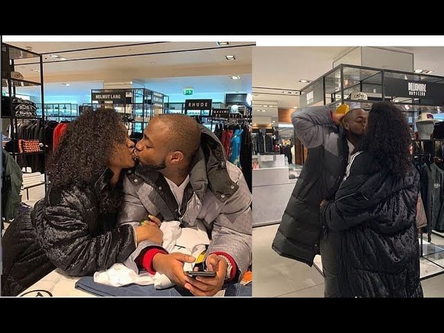 Davido and Chioma sharing a passionate kiss in London