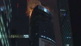 Flames Engulf Moscow Skyscr, The Federation Tower