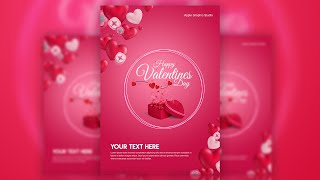 Valentines Day Card Design | Flyer |  Photoshop Tutorial screenshot 4