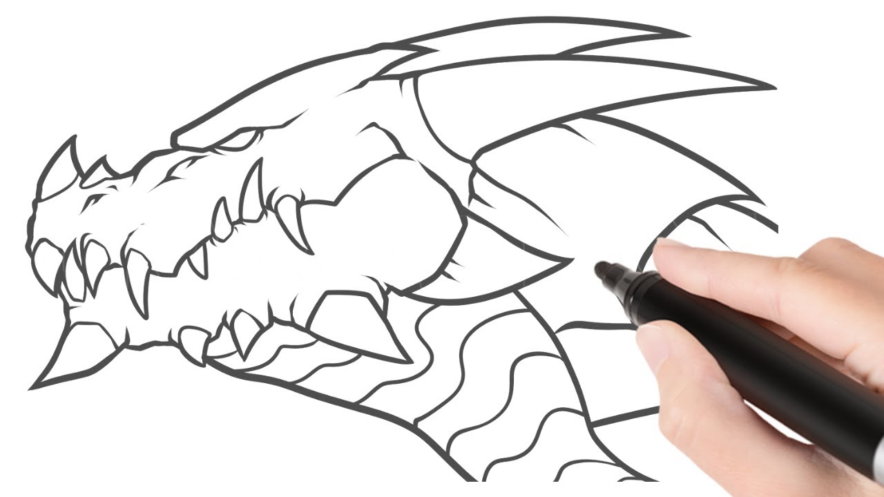 how to draw a dragon head step by step for beginners