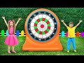 Funny outdoors game and adventures for kids