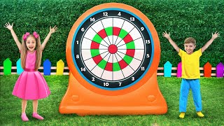 Funny outdoors game and adventures for kids