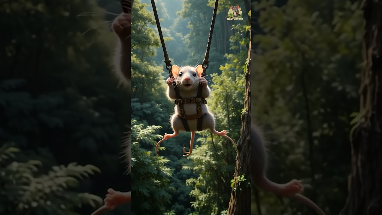 "Rat Goes Zip Lining ! You Won't Believe This!" 😲😮 