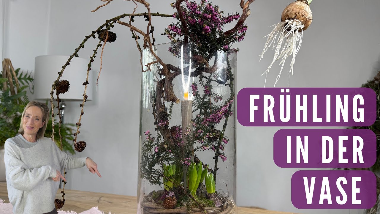 DIY Vasendeko mit Winterheide & Zwiebelblühern 💜 Winter trifft auf Frühling 💜